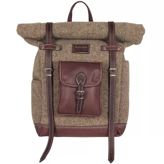 AKAH Rolltop hátizsák bivalybőrből és gyapjúfilcből 55x65 cm
