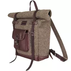 AKAH Rolltop hátizsák bivalybőrből és gyapjúfilcből 55x65 cm