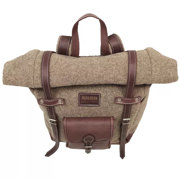 AKAH Rolltop hátizsák bivalybőrből és gyapjúfilcből 55x65 cm