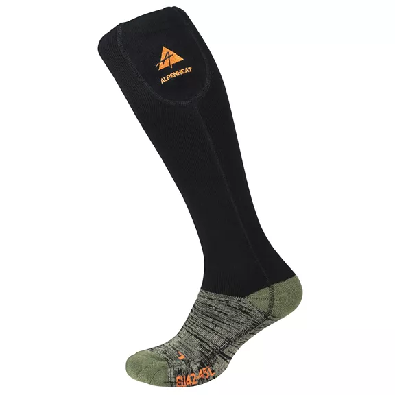 Alpenheat FireWoolSocks fűthető zokni, schwarz-grün, L (42-45)