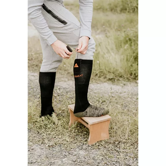 Alpenheat FireWoolSocks fűthető zokni, schwarz-grün, L (42-45)