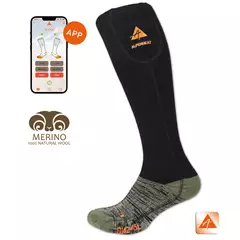 Alpenheat FireWoolSocks fűthető zokni, schwarz-grün, L (42-45)