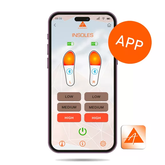 Alpenheat HOTsole vezeték nélküli fűtött talpbetét, schwarz-orange, S/M