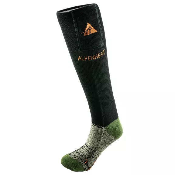 Alpenheat fűthető gyapjúzokni, zöld-fekete, M (39-41)