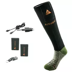 Alpenheat fűthető gyapjúzokni, zöld-fekete, M (39-41)