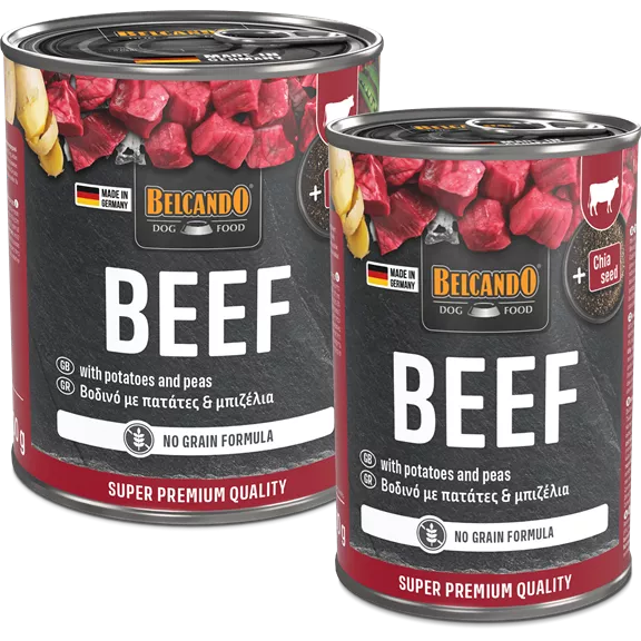 Belcando konzerv marhahús burgonyával és borsóval 400g