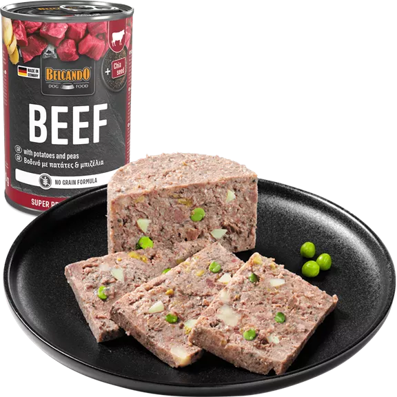 Belcando konzerv marhahús burgonyával és borsóval 400g