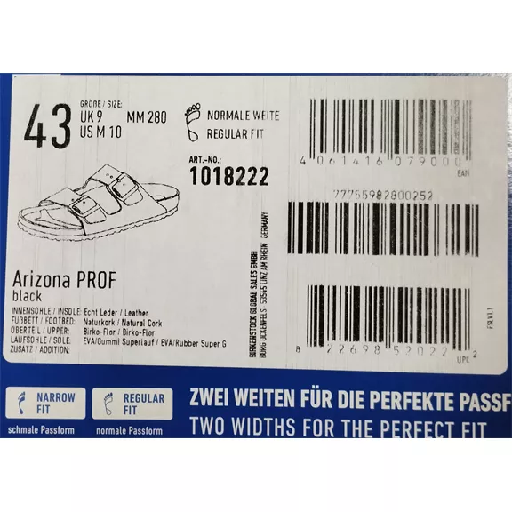 Birkenstock Arizona Prof Papucs, fekete 46