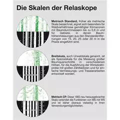 Bitterlich tükörrelaszkóp metrikus skálával