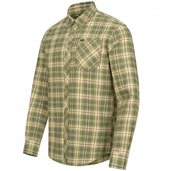 Blaser Louie hosszú ujjú férfi ing, olive/red checked, S
