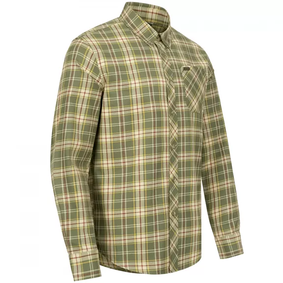Blaser Louie hosszú ujjú férfi ing, olive/red checked, S