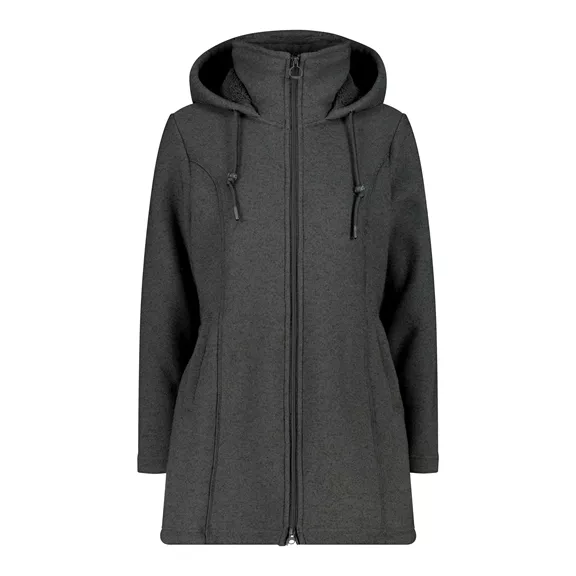 CMP Parka Fleece, kapucnis női polár kabát, carbone mel, 44.