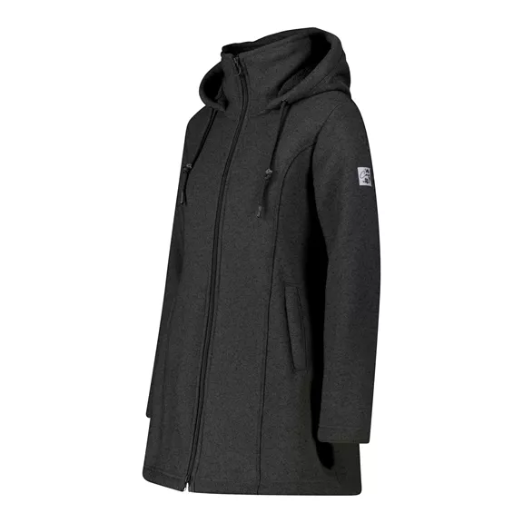 CMP Parka Fleece, kapucnis női polár kabát, carbone mel, 46.
