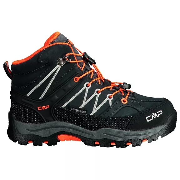 CMP Rigel Mid WP vízálló gyerek túracipő, antracite-fl ash orange, 33