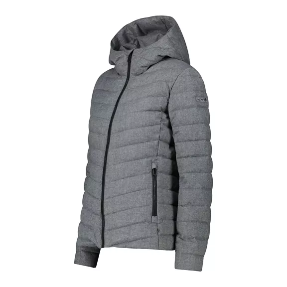 CMP női kapucnis steppelt dzseki, antracite mel, 36.