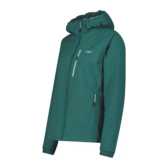 CMP női kapucnis szél és eső dzseki, trek green, 46.