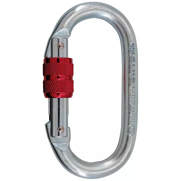 Camp Ovál, acél, csavaros karabiner, 28 kN
