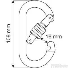 Camp Ovál, acél, csavaros karabiner, 28 kN