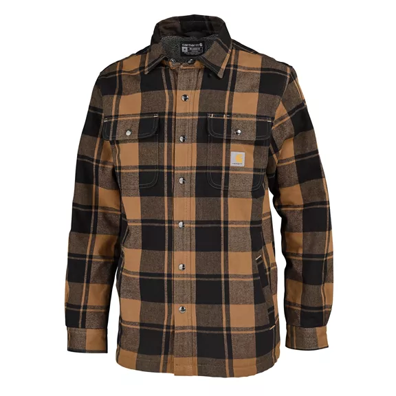 Carhartt Heavyweight Sherpa-Lined flanel ing, carhartt brown, XL. Carhartt Heavyweight Sherpa-Lined flanel ing, carhartt brown, XL.