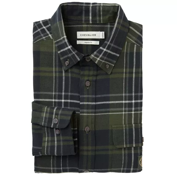 Chevalier Heron hosszú ujjú férfi flanel ing, evergreen checked, XXL Chevalier Heron hosszú ujjú férfi flanel ing, evergreen checked, XXL