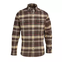 Chevalier Heron hosszú ujjú férfi flannel ing , soil brown checked, M