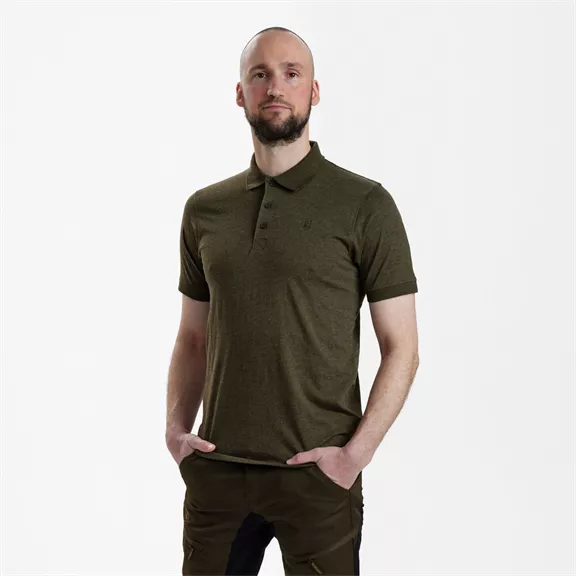 Deerhunter Gunnar galléros póló, Adventure Green Melange, 3XL