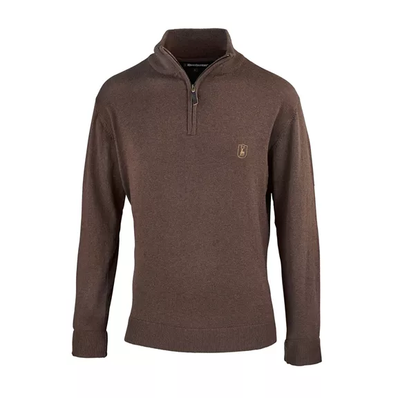 Deerhunter Harrington Half-Zip férfi pulóver, Brown melange, XXL