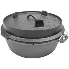 Dutch Oven Valhal öntöttvas lábas 6 Liter, tartóláb nélkül