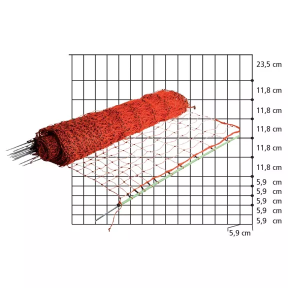 EURONETZ elektromos védőháló, 50 m, 112cm magas,15 oszlopos