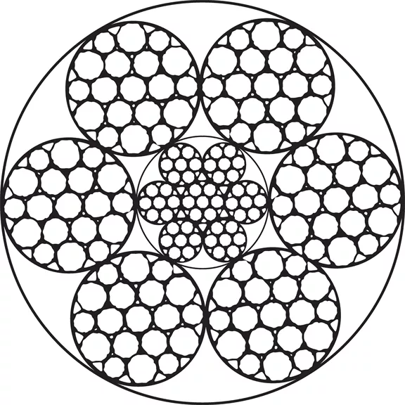 Erdészeti csörlőkötél  6x19 WC, sima vég, 8 mm / méteráru