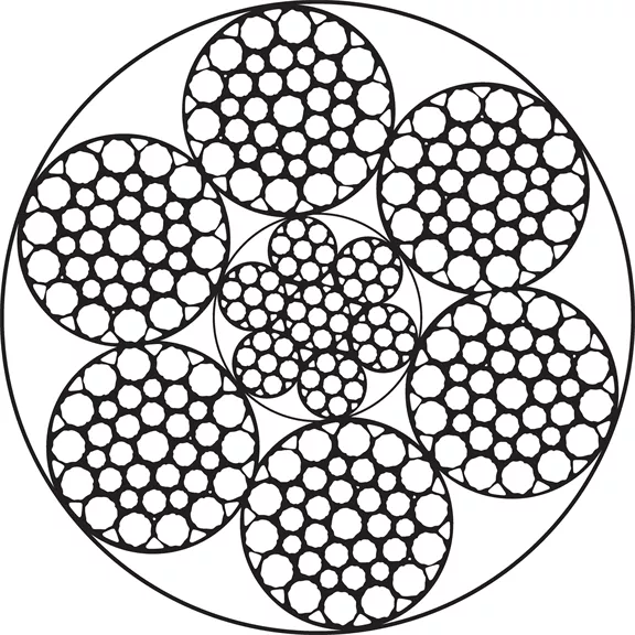 Erdészeti csörlőkötél  6x36 WC, sima vég-kötélhurok, 10 mm / 75 m