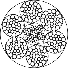 Erdészeti csörlőkötél  6x36 WC, sima vég-kötélhurok, 10 mm / 75 m