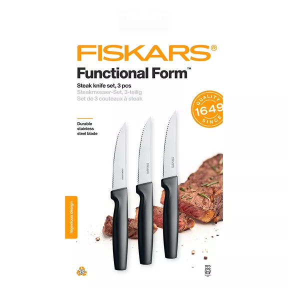 Fiskars steak késkészlet, 3 darabos