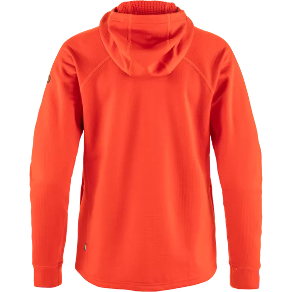 Fjällräven Abisko Grid kapucnis női fleece, Flame Orange, M