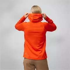 Fjällräven Abisko Grid kapucnis női fleece, Flame Orange, M