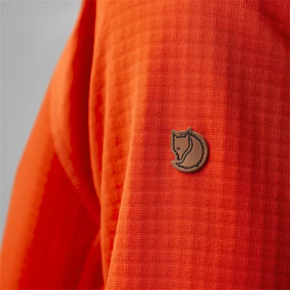 Fjällräven Abisko Grid kapucnis női fleece, Flame Orange, M
