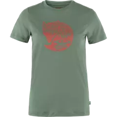 Fjällräven Abisko Wool Fox női póló, Patina Green-Terracotta Brown, S