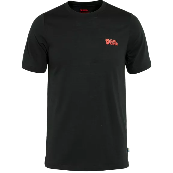 Fjällräven Abisko Wool Logo férfi póló, Black, S