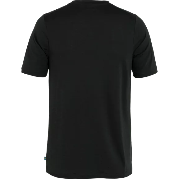 Fjällräven Abisko Wool Logo férfi póló, Black, S