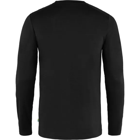 Fjällräven Abisko Wool férfi hosszú ujjú felső, Black, XL