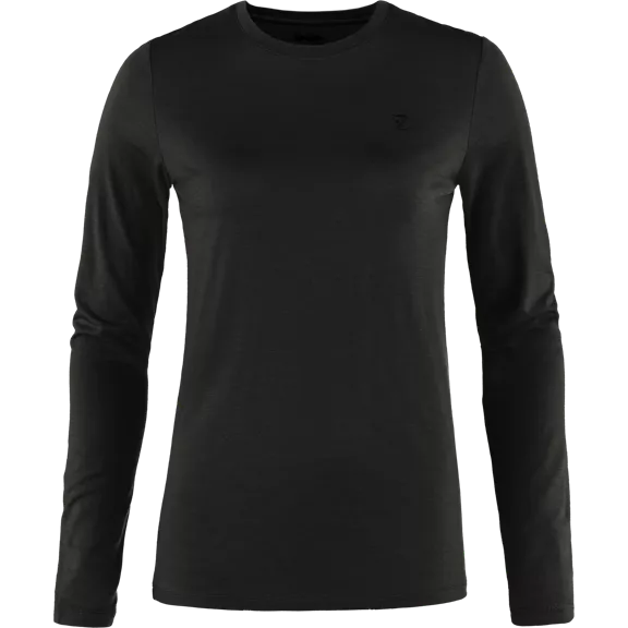 Fjällräven Abisko Wool női hosszú ujjú póló, Black, XS