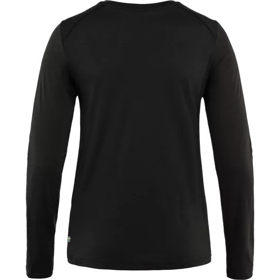 Fjällräven Abisko Wool női hosszú ujjú póló, Black, XS