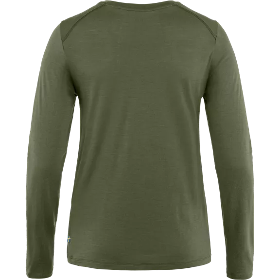 Fjällräven Abisko Wool női h.ujjú póló, Laurel Green, XL