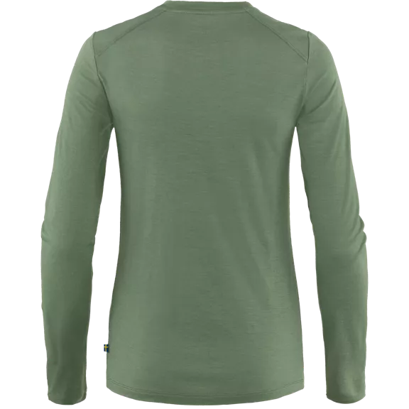 Fjällräven Abisko Wool női h.ujjú póló, Patina Green (614), XL