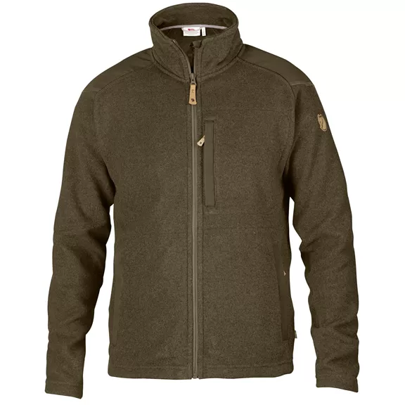 Fjällräven BUCK fleece kabát, sötét olajzöld, S