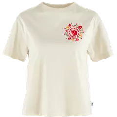 Fjällräven Fjällblomster Logo női póló, Chalk White, S