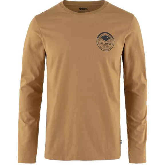 Fjällräven Forever Nature Badge hosszú ujjú férfi póló, Buckwheat Brown, M
