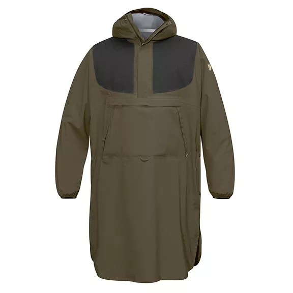 Fjällräven Hunting Eco-Shell poncho, sötét olajzöld/antracit S/M