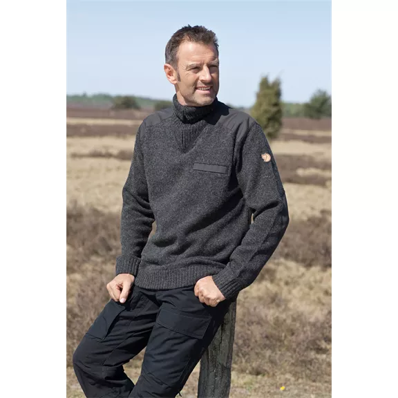 Fjällräven KOSTER pulóver G1000 betétekkel, antracit, M