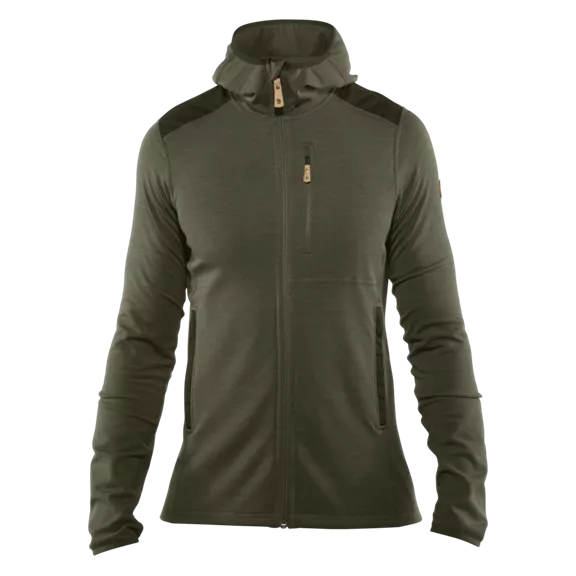 Fjällräven Keb kapucnis fleece, Laurel Green-Deep Forest (625-662), XL